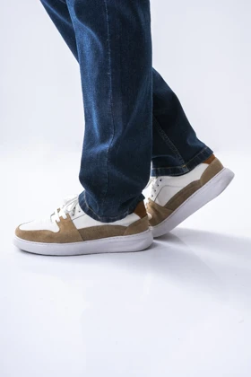 کفش چرم و اشبالت طبیعی دو رنگ مردانه