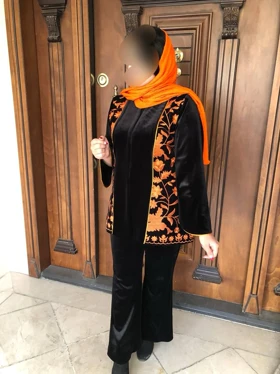 کت مزونی مخمل سوزن دوزی رزا