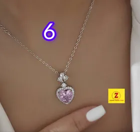 گردنبند استیل زنانه نگینی طرح جواهر