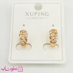 گوشواره حلقه‌ای کارتیه ژوپینگ نگین‌دار