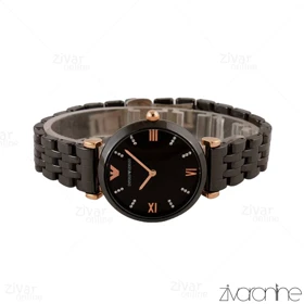 ساعت امپریو آرمانی زنانه مشکی رزگلد سرامیکی 105145