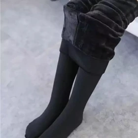 جوراب‌شلواری نخی داخل کرک (شنل) ریز بافت فری‌سایز خاکستری