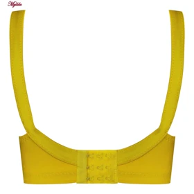 سوتین زنانه گلستان مدل مادامی بدون فنر زرد کد 4779