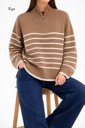 پلیور بافت نیم زیپ توکا