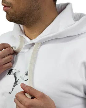 هودی اسپرت مردانه طرح چاپی مدل پلیکان رنگ سفید