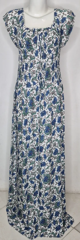 پیراهن زنانه بلند ساحلی وارداتی نخی