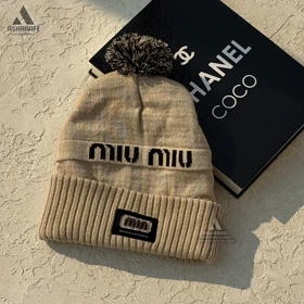 کلاه بافتنی میو میو Beanie Hat HA165 (کرم)