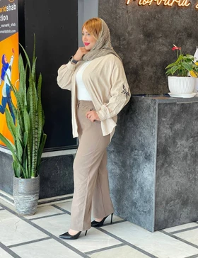 شلوار نیم بگ کتان نیلا کد : 13223