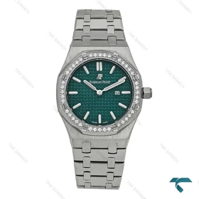 ساعت زنانه AP استیل دورنگین صفحه سبز کله غازی AP-7420-L