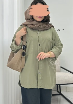 مانتو کتان مدادرنگی