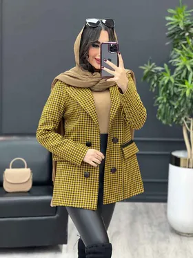 پالتو کتی یقه چرم