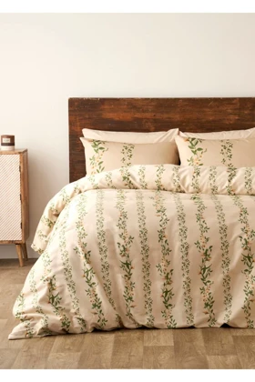 سرویس روتختی دو نفره Bella Maison مدل Flora ساتن - بژ