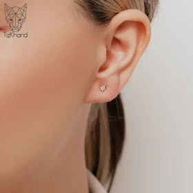 گوشواره میخی طرح پاپیون