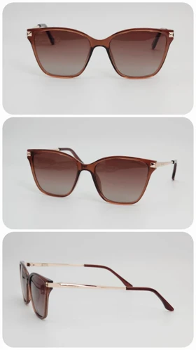 عینک آفتابی زنانه تیفانی اند کو Tiffany & Co RN TR7060 پلاریزه و ضد اشعه UV400 ایتالیایی Rianova (فریم قهوه‎ای عدسی‌ها قهوه‌ای)