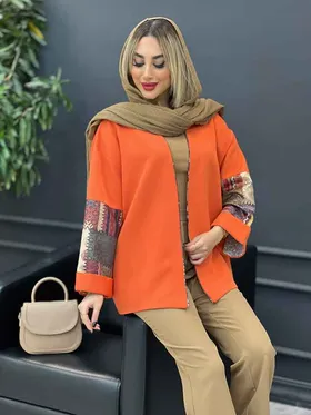مانتو آستین پاکتی طرح دار