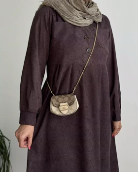 پیراهن مانتویی پاییزه آنیل جیب‌دار 5