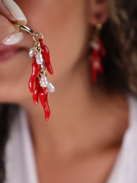 گوشواره زنانه طرح فلفل کد E1115