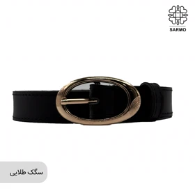کمربند 2.5 سانت کلاسیک بیضی کد003 (سگک طلایی)