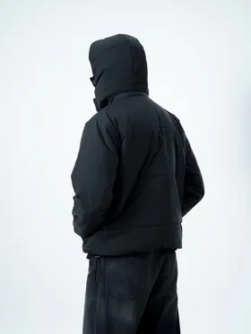 کاپشن پافر کلاهدار مشکی برند موهر mouher