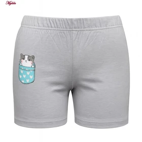 شلوارک راحتی زنانه مدل گربه رنگ طوسی ماییلدا کد 5325