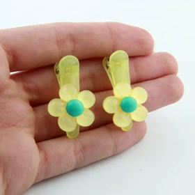 گیره مو دخترانه طرح گلی (سبز)