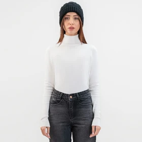 پلیور بافت یقه اسکی اسلیم فیت زنانه - 71251352