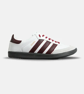 کفش کتانی مردانه و زنانه سفید زرشکی ADIDAS Samba مدل 7173