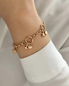 دستبند آویزدار قلب و ستاره ژوپینگ