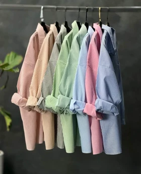 شومیز مانتویی راه راه