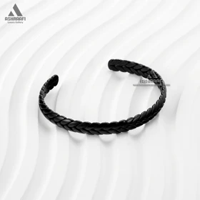 دستبند مشکی مردانه Texture Bracelet K01