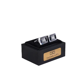 دکمه سرآستین مستطیلی تک‌نگین 1522