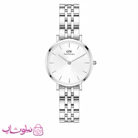 ساعت مچی دنیل ولینگتون زنانه مدل عقربه ای با بند نقره ای و صفحه سفید صدفی کیفیت مستر کد 3700