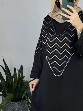 مانتو کفتان مشکی لیزا