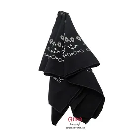 باندانا سر دخترانه و پسرانه بته جقه/ مشکی سفید