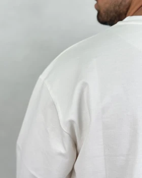 تیشرت مردانه زنانه اسپرت چاپ برجسته اثر انگشت رنگ سفید کد 441121