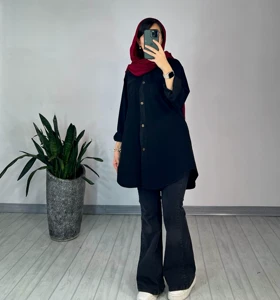 مانتو بلند لینن غنچه