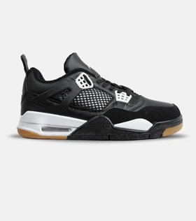 کتانی ساق‌دار زنانه و مردانه مشکی سفید Nike air jordan 4 مدل 6599