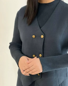 ست سارافون و جلیقه بافت کد 5217