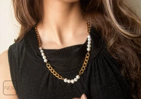 گردنبند استیل کارتیر مروارید