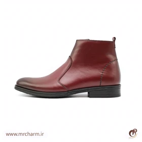 بوت مردانه چرم زرشکی mrc30090
