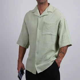 پیراهن آستین کوتاه لینن کد 231021