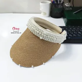 نقاب آفتاب گیر حصیری مدل لاکچری مرواریدی