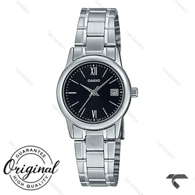 ساعت کاسیو زنانه LTP-V002D-1B3 سیلور صفحه مشکی Casio-10303-L