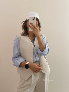 ژیله و شلوار لینن مینا کد 069