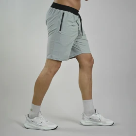 شلوارک ورزشی مردانه آندر آرمور مدل Heat Gear-D8068 طوسی روشن