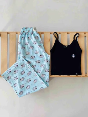 ست لباس راحتی تاپ و شلوار بلوز راحتی زنانه کوسه