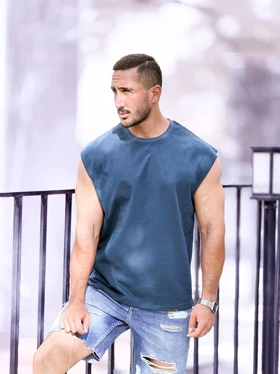 رکابی ورزشی وست بیسیک سرمه ای