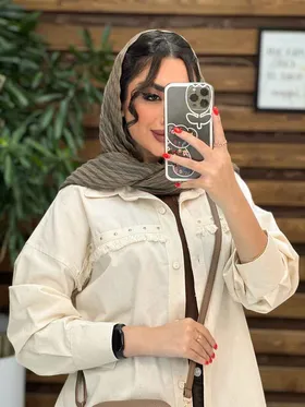 مانتو شومیزی سر سینه پرچ دار