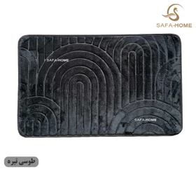 پادری مخمل طرح موج 45*75 سانتی متر (طوسی تیره)