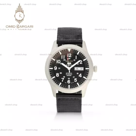 ساعت مچی سیکو خلبانی مشکی بند برزنتی Seiko